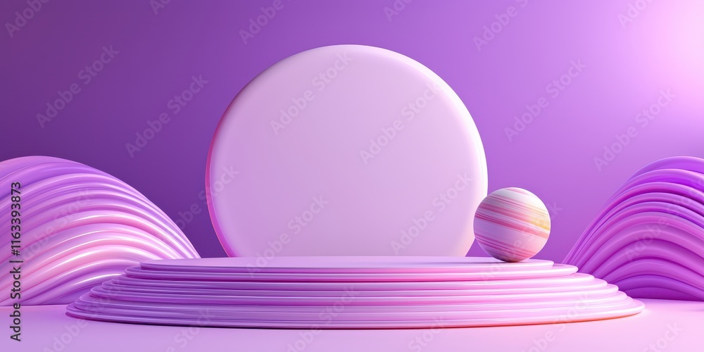 Obraz premium A modern abstract composition with shapes and vibrant colors in a playful design.