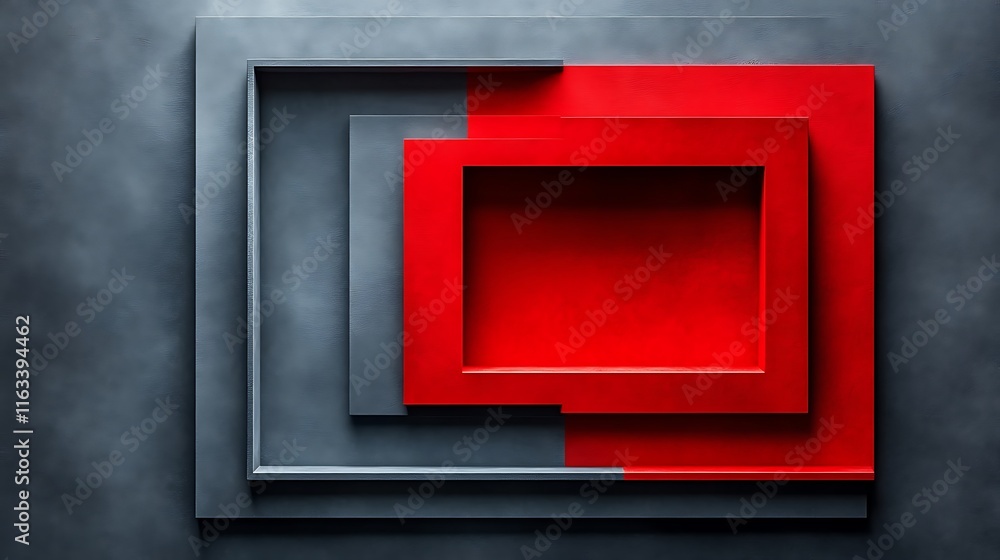 Abstract Red and Grey Geometric Square Design Abstract Red and Grey Geometric Square Design