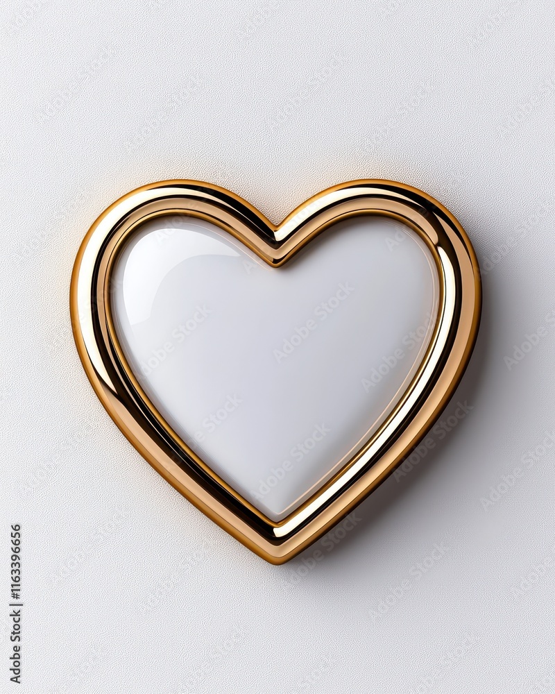 Elegant gold and white heart design symbolizing love and affection. Elegant gold and white heart design symbolizing love and affection.