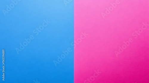 A vibrant blue and pink color block background
