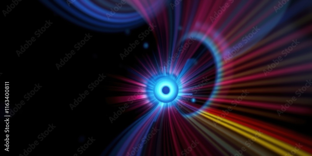 Obraz premium Abstract vibrant light rays converge on a glowing central point