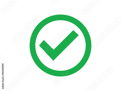 Green checkmark icon symbol isolated vector image.Tick symbol in green color, vector illustration. Success symbol for website computer and mobile vector.