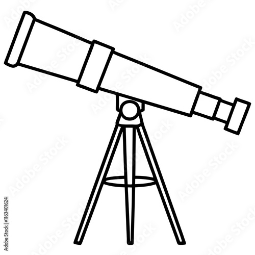 Modern Telescope Minimal Line Vector