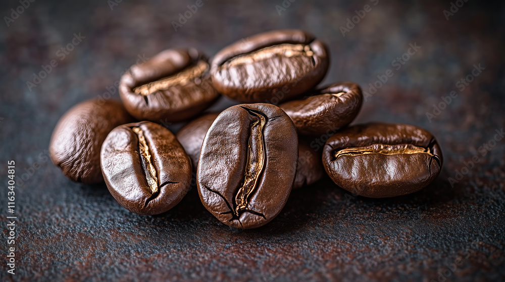 Fototapeta premium coffee beans on a dark background