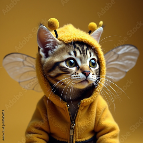 cat dressed like a bee