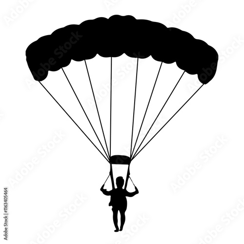 paraglider silhouette on white background