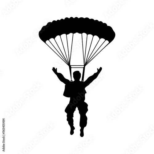  parachute jumping silhouette