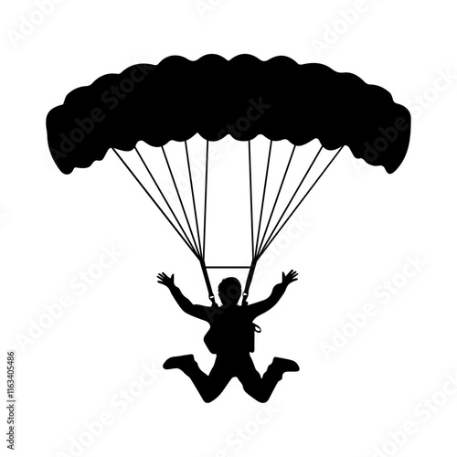 paragliding in the sky background.