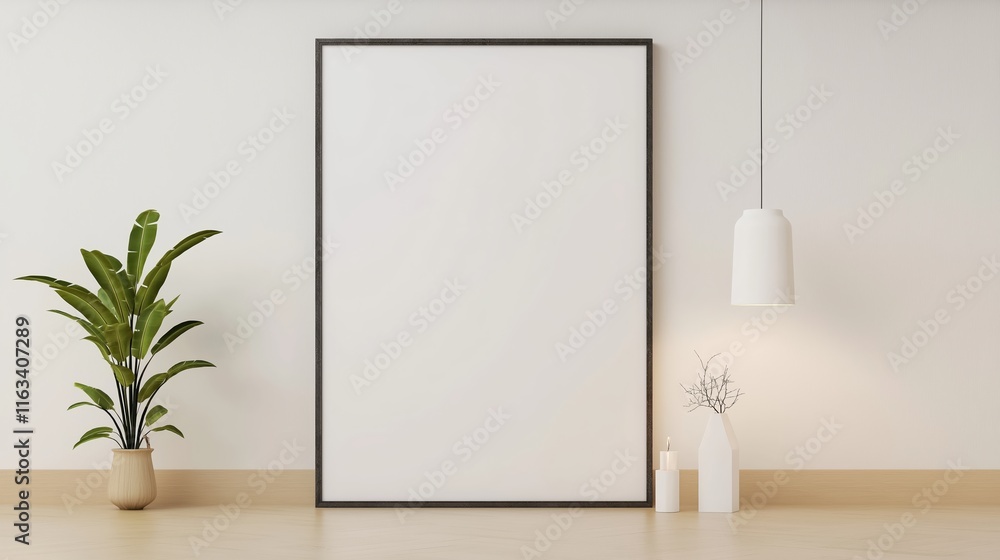 Frame mockup interior, 3d render Frame mockup interior, 3d render