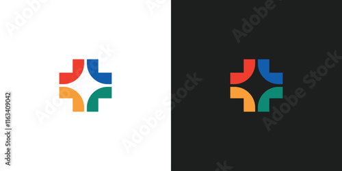 Colorful Hastag Cross Plus Company Logo Design