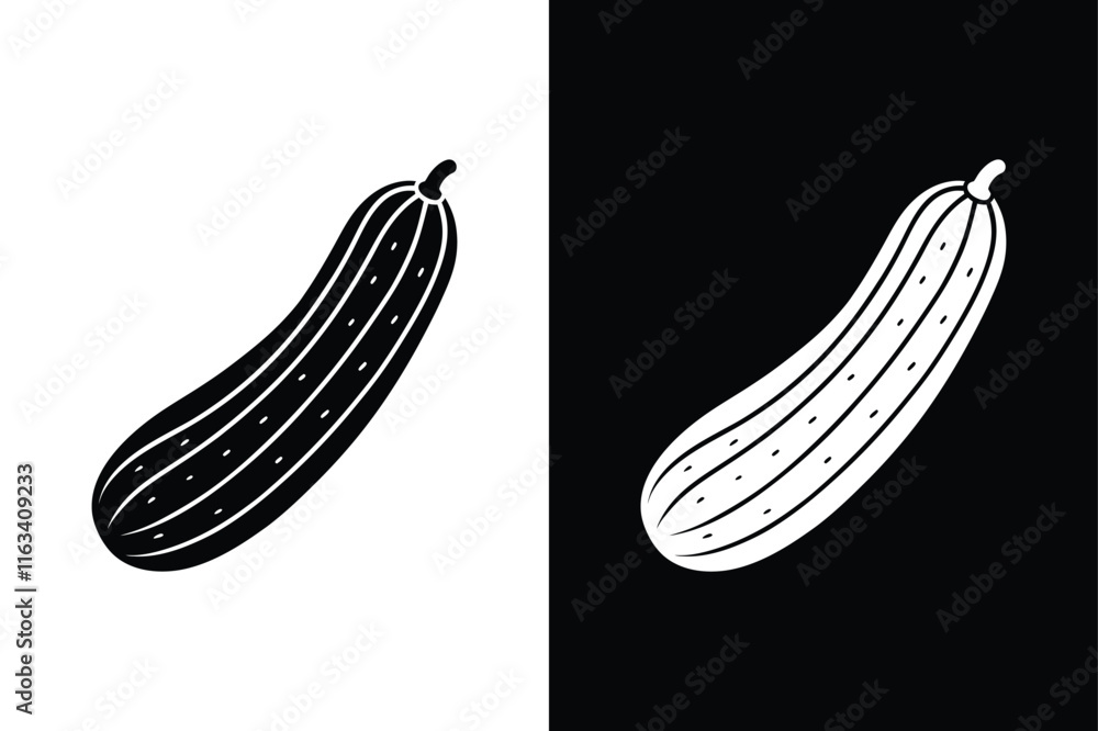 Minimalist Cucumber Design. Healthy Food in Silhouette icon vector illustration Minimalist Cucumber Design. Healthy Food in Silhouette icon vector illustration