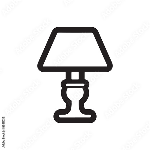 Table Lamp Icon Vector Art, Icons, and Table Lamp vector illustration Graphics