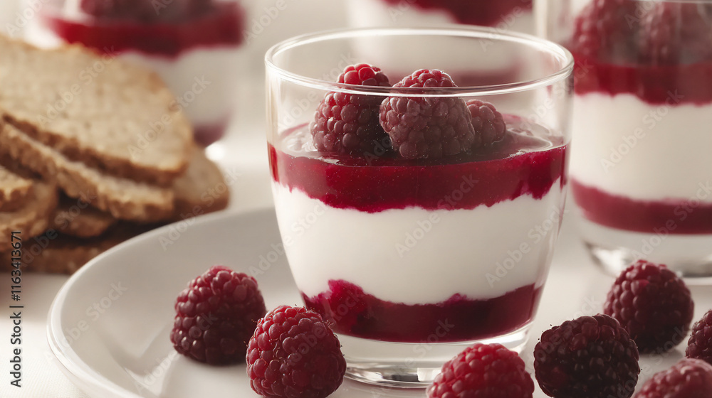 elegant berry parfaits in glasses elegant berry parfaits in glasses