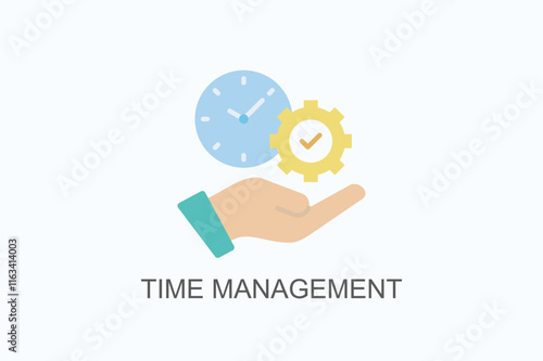 Time Management Isolated Vector, Icon Or Logo Sign Symbol Illustration