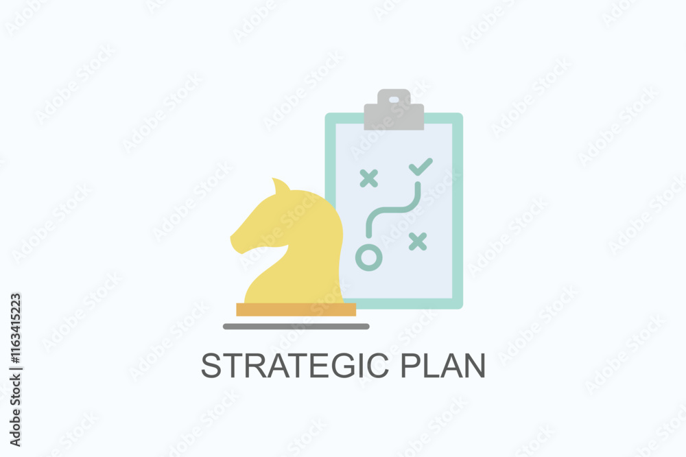 Strategic Plan Isolated Vector, Icon Or Logo Sign Symbol Illustration Strategic Plan Isolated Vector, Icon Or Logo Sign Symbol Illustration