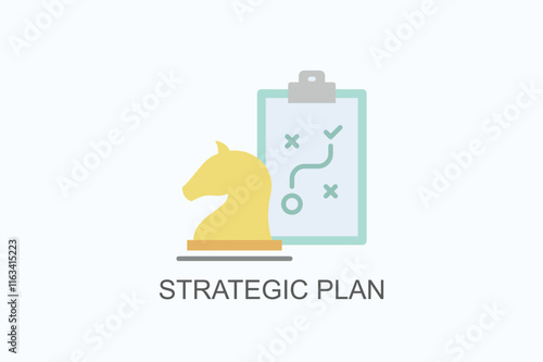 Strategic Plan Isolated Vector, Icon Or Logo Sign Symbol Illustration