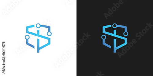 Letter SI or IS for Tech Logo Design Vector