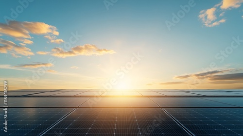 A sunny day with a beautiful blue sky and a large sun in the sky