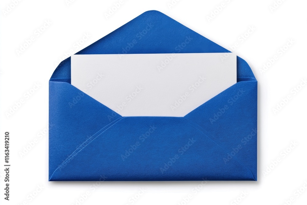 Blue Envelope Contains Blank White Notecard Inside Blue Envelope Contains Blank White Notecard Inside