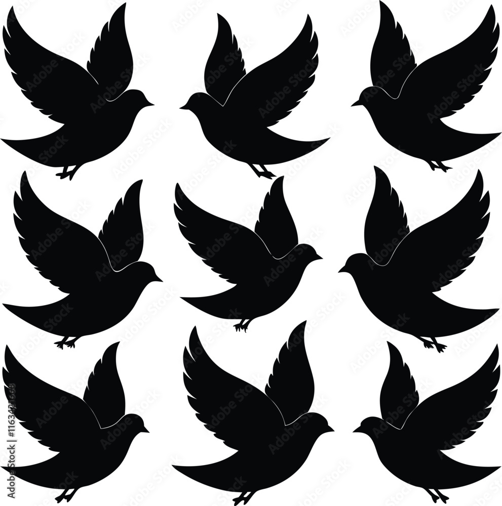 Obraz premium set consistent dove black color vector