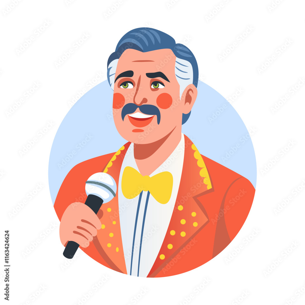 Singing character illustration in flat style Singing character illustration in flat style