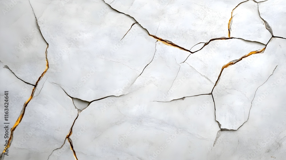 Cracked Concrete Surface with Light Yellow Gaps and Texture Detail Cracked Concrete Surface with Light Yellow Gaps and Texture Detail