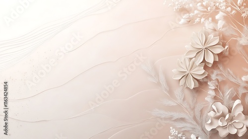 Elegant Pastel Floral Background Design With Abstract Waves