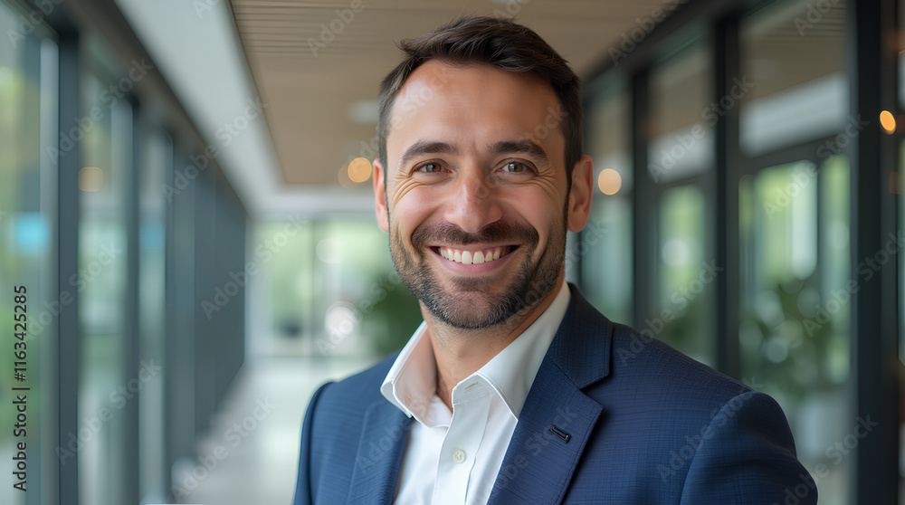 portrait of successful businessman consultant looking at camera and smiling inside modern office building portrait of successful businessman consultant looking at camera and smiling inside modern office building