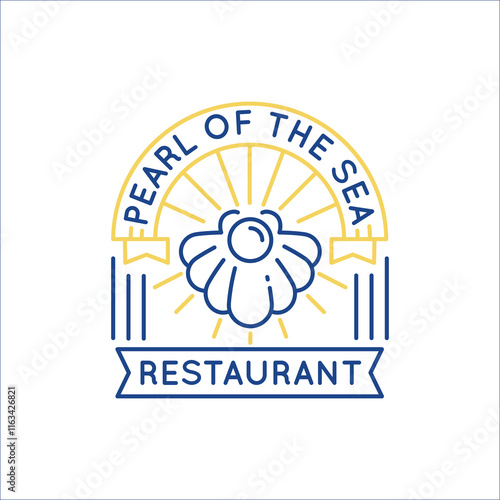 Simple Logo with Pearl of the sea restaurant icon. Simple Logo with pearl icon for social media, app, and web design. Vector illustration.