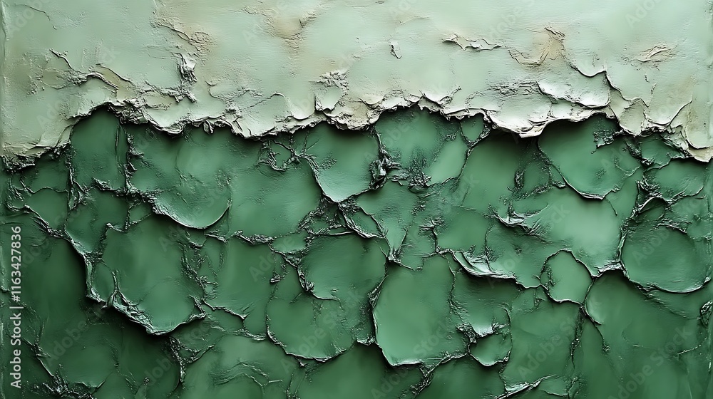 Abstract Green and White Impasto Painting Texture Abstract Green and White Impasto Painting Texture