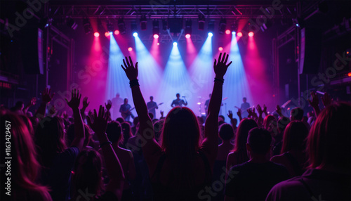 Wallpaper Mural Vibrant Night Music Festival Concert with Audience and Stage Lights. Torontodigital.ca