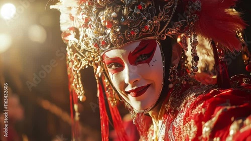 Portrait of Chinese opera performer in elaborate attire