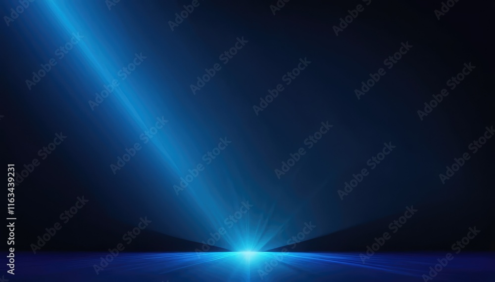 Naklejka premium Realistic glowing spotlights on a dark blue background Vector backdrop illustration 8