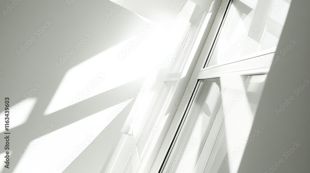 Obraz premium Bright Interior with Natural Light and White Background