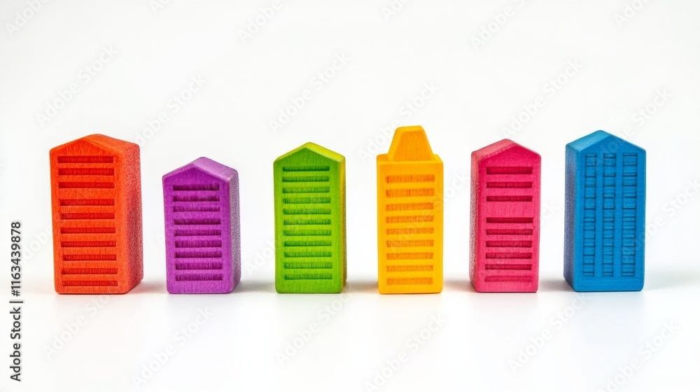 Colorful Toy Blocks on White Background Colorful Toy Blocks on White Background