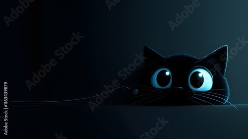 Wallpaper Mural A Cute Black Cat Peeking From Darkness Torontodigital.ca