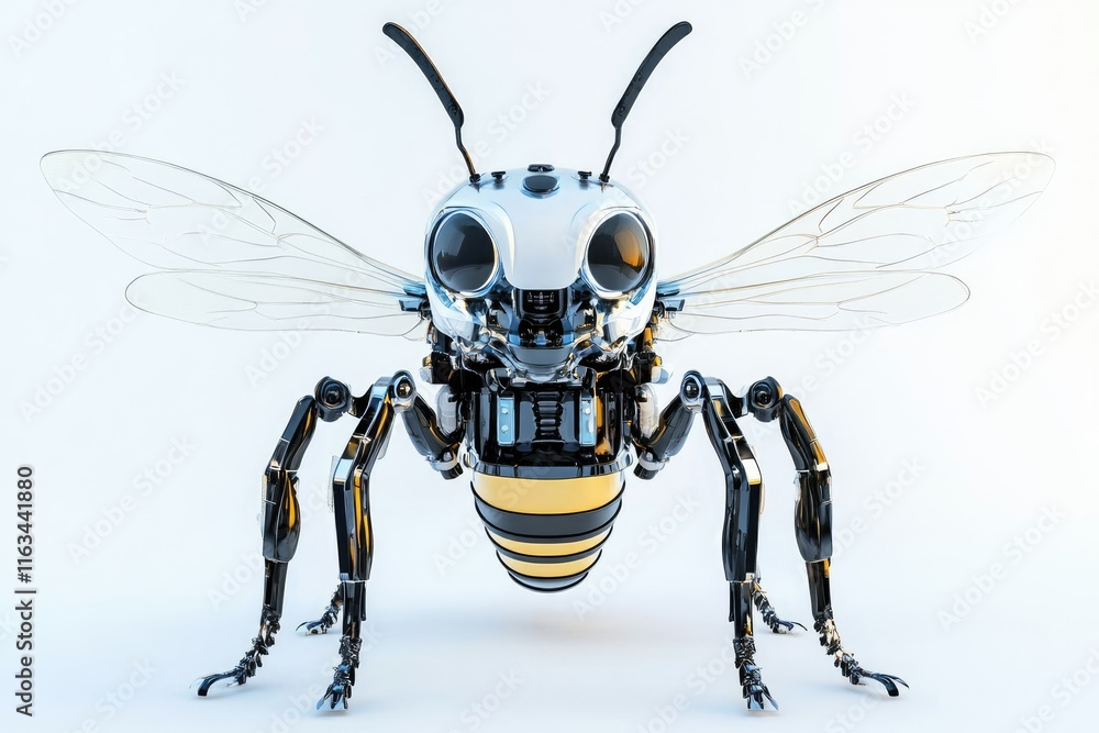 Fototapeta premium A robotic bee design a mechanical insect