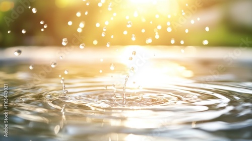 Wallpaper Mural Golden Hour Water Droplets: Serenity and Tranquility Torontodigital.ca