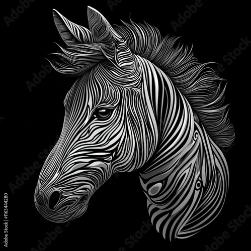 vector style image of a zebra photo