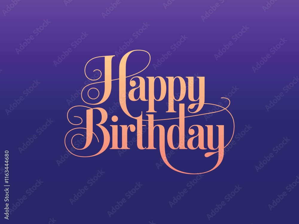 Obraz premium Birthday text in purple color,Happy Birthday Celebrate in Royal Purple Style, Wishing You a Magical Birthday