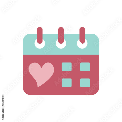 Valentine Advent Calendar Icon showcases a whimsical and heartwarming style, ideal for highlighting romantic countdowns, gift-giving traditions, or seasonal events