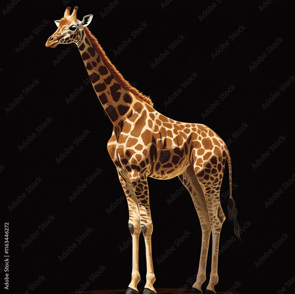 Naklejka premium vector style image of a giraffe