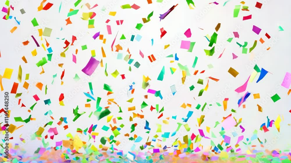 Vibrant Rainbow Confetti Animation: Festive Particle Sparkle and Colorful Movement Vibrant Rainbow Confetti Animation: Festive Particle Sparkle and Colorful Movement