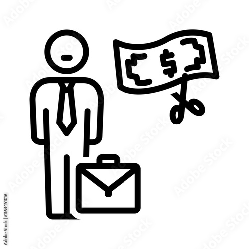 Photos Vector black line icon for Wage garnishment