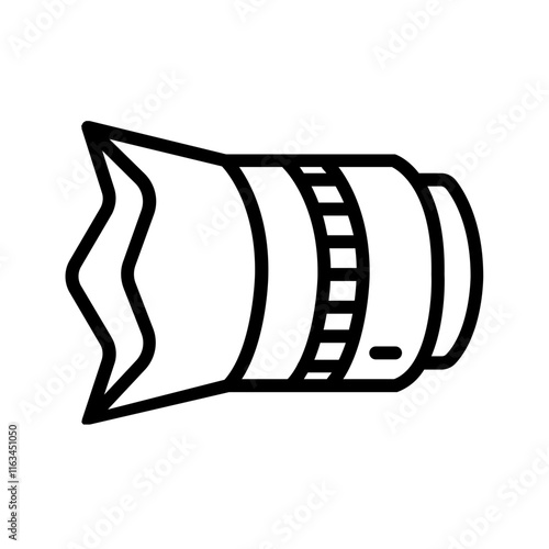 Vector black line icon for Camera lenses