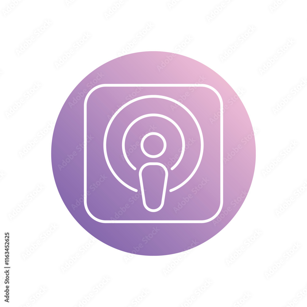 Podcasting icon isolated on a white background. Vector illustration. Podcasting icon isolated on a white background. Vector illustration.