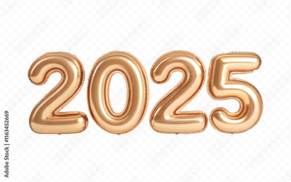 abstract 3d 2025 text made with different golden colour hellium balloons isolated on white background abstract 3d 2025 text made with different golden colour hellium balloons isolated on white background