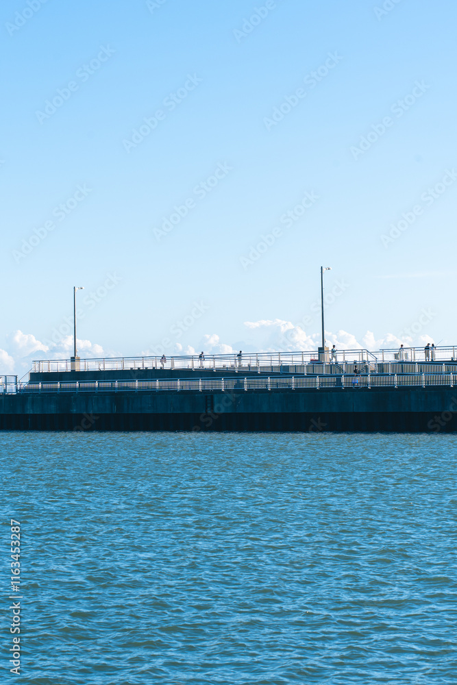 Obraz premium 飯岡港の新堤防