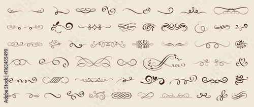 Vector graphic elements for design vector elements. Swirl elements decorative illustration. Classic calligraphy swirls, greeting cards, wedding invitations, royal certificates and graphic design.