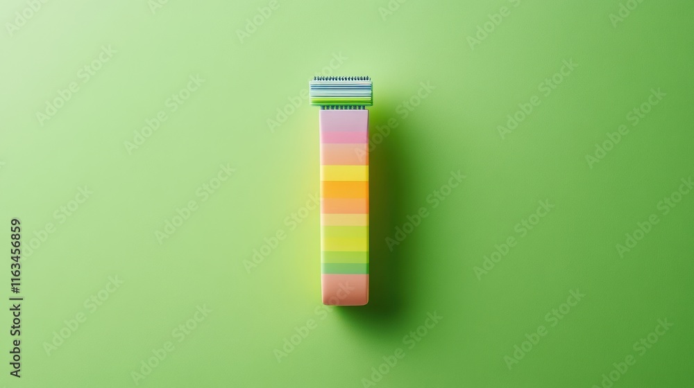 Colorful striped letter I on green background. Colorful striped letter I on green background.